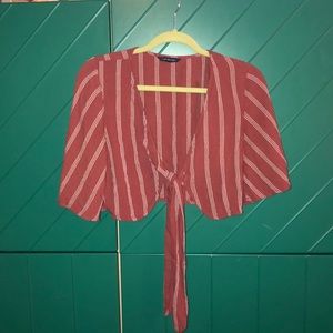 American Eagle, Cropped, Front Tie Shirt